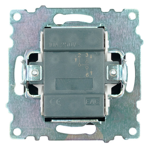 Переключатель 1-клавишный (механизм), STEKKER GLS10-7105-05, 250V, 10А, серия Катрин, черный