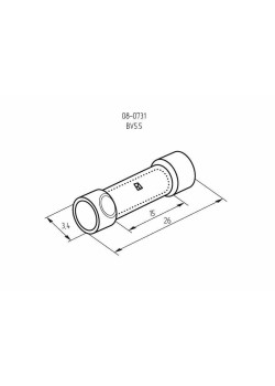 Гильза соединительная изолированная VB 5.5 4-6кв.мм желт. (уп.100шт) Rexant 08-0731