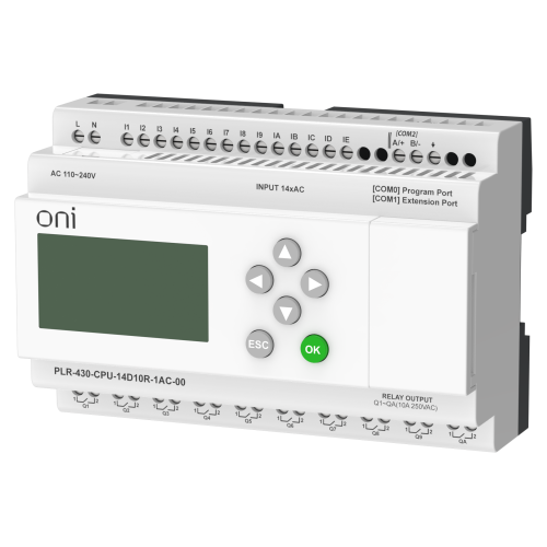 ПЛК 430 Модуль ЦПУ 14 DI 10 RO 220В AC с экраном ONI