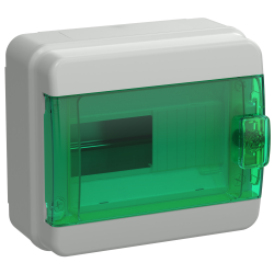 TEKFOR Корпус пластиковый КМПн-8 IP65 зеленая прозрачная дверь IEK