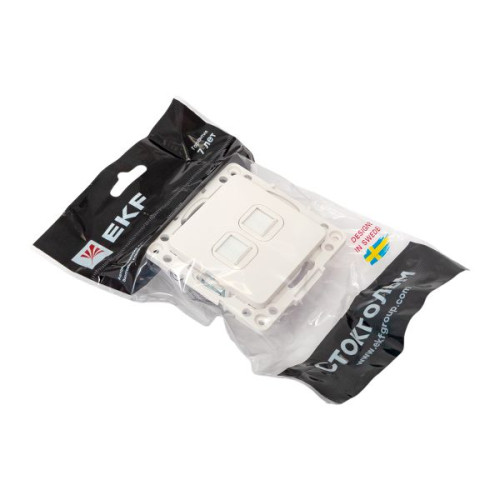 Стокгольм Механизм розетки RJ-45 2-местной белый EKF Стокгольм Механизм розетки RJ-45 2-местной белый EKF