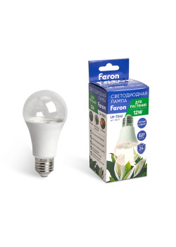 Лампа светодиодная для растений А60 Feron LB-7062 E27 12W 175-265V полный спектр