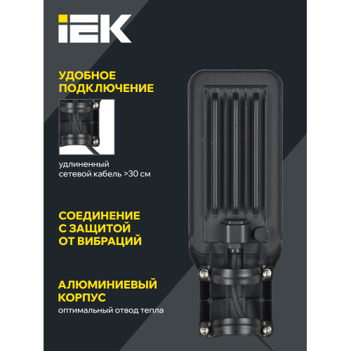 Светильник светодиодный консольный ДКУ 1011-30Ш 5000К IP65 IEK