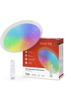 Светильник светодиодный COMFORT GALAXY-RGB 75Вт 230В 3000-6500К 6000лм 555х85мм с пультом ДУ IN HOME 4690612044613