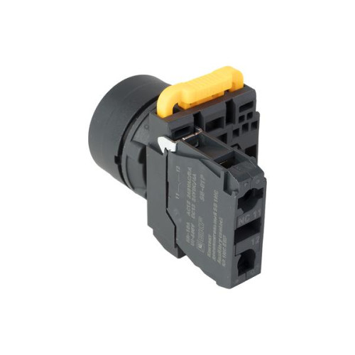 Кнопка SB-31 плоская с фиксацией 1NС желтая IP65