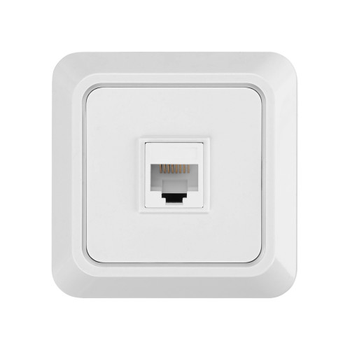 Розетка компьютерная (RJ-45) открытой установки IP20, белая Розетка компьютерная (RJ-45) открытой установки IP20, белая