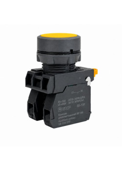 Кнопка SB-21 плоская без фиксации 1NO желтая IP65