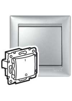 VALENA Переключатель 1-клавишный для люминисцентных ламп схема 6L 10АХ 400В безвинтовые зажимы алюминий