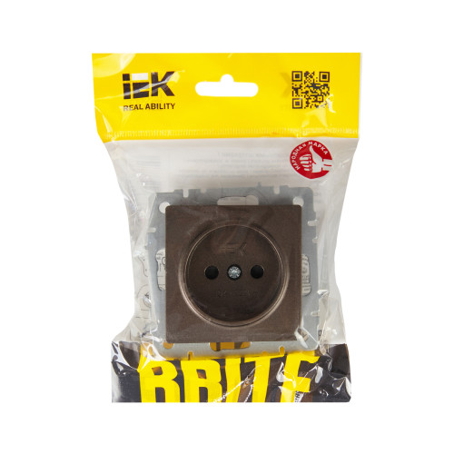 BRITE Розетка 1-местная без заземления с защитными шторками 10А РСш10-2-БрТБ темная бронза IEK BRITE Розетка 1-местная без заземления с защитными шторками 10А РСш10-2-БрТБ темная бронза IEK