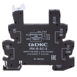 Колодка ультратонкая для реле серии RIS, вх. напр. 6-24V AC/DC, винт. клеммы