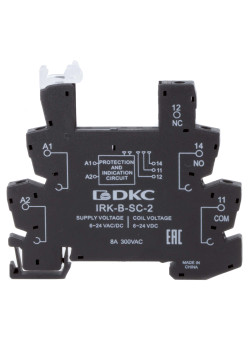 Колодка ультратонкая для реле серии RIS, вх. напр. 6-24V AC/DC, винт. клеммы