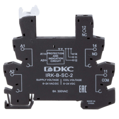 Колодка ультратонкая для реле серии RIS, вх. напр. 6-24V DC, винт. клеммы