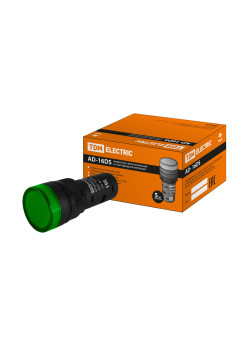 Лампа AD-16DS(LED)матрица d16мм зеленый 230В АС TDM