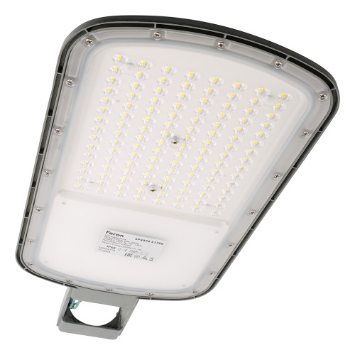 Светодиодный уличный консольный светильник Feron SP3070 80W 5000K AC90-300V, серый Светодиодный уличный консольный светильник Feron SP3070 80W 5000K AC90-300V, серый