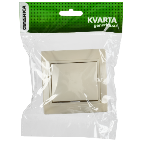 KVARTA Выключатель 1-клавишный 10А ВС10-1-0-ККм кремовый GENERICA KVARTA Выключатель 1-клавишный 10А ВС10-1-0-ККм кремовый GENERICA