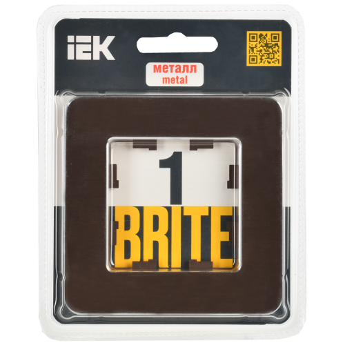 BRITE Рамка 1-местная РУ-1-1-Бр металл коричневый RE AL IEK BRITE Рамка 1-местная РУ-1-1-Бр металл коричневый RE AL IEK