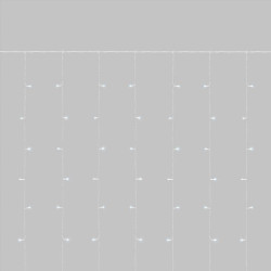 Гирлянда светодиодная занавес 3х2м 264 LED бел. прозр. ПВХ IP44 эффект мерцания 22 нити 12 LED/нить Neon-Night 235-525