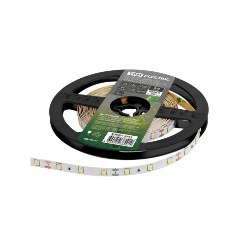 Лента светодиодная SMD2835-60 LED/м-IP20-12 В-4,8 Вт/м-6000 К (5 м) TDM Лента светодиодная SMD2835-60 LED/м-IP20-12 В-4,8 Вт/м-6000 К (5 м) TDM