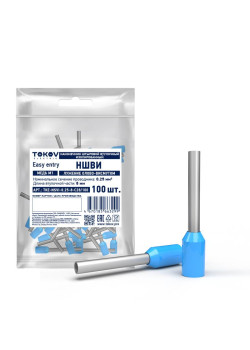 Наконечник штыревой втулочный изолированный НШВИ 0.25-8 TOKOV ELECTRIC TKE-NSVI-0.25-8-C28/100