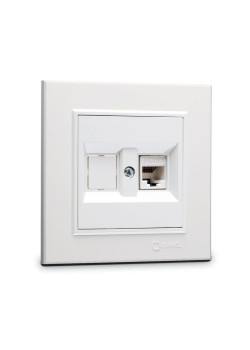 Розетка компютерная CAT5 + гнездо СП Karea IP20 бел. Makel 56001035