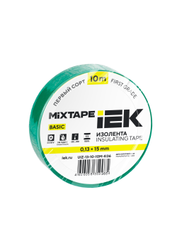 MIXTAPE BASIC Изолента 0,13х15мм зеленая 10м IEK