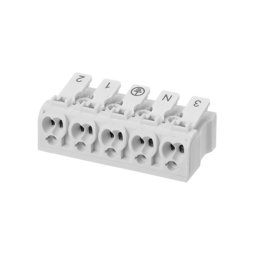 Клемма пружинная соединительная КСПн5-3L+N+PE, 16 A, с монтажной ножкой TDM