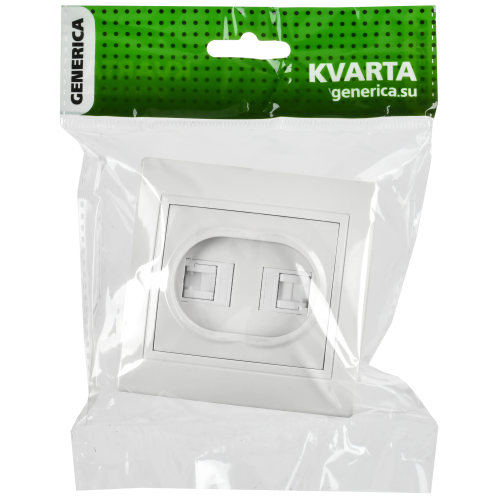 KVARTA Розетка 2-местная компьютерная RJ45 кат.5е РК12-КБ белый GENERICA KVARTA Розетка 2-местная компьютерная RJ45 кат.5е РК12-КБ белый GENERICA