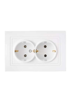 Розетка 2-м СП 16А IP20 без заземл. бел. Bylectrica РС16-348