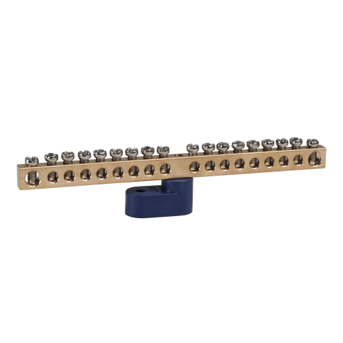 Шина нулевая с одним изолятором OptiKit BB-O-N-S-18-6х9-синий