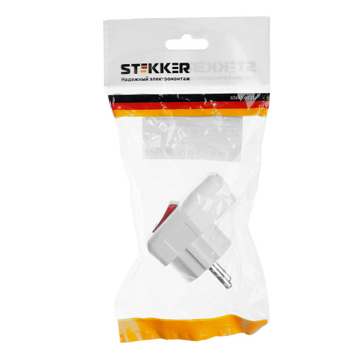 Вилка угловая с выключателем с/з STEKKER, PPG16-43-202, 250В, 16A, IP20, белый Вилка угловая с выключателем с/з STEKKER, PPG16-43-202, 250В, 16A, IP20, белый