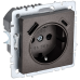 BRITE Розетка 1-местная с заземлением с защитными шторками 16А с USB A+C 18Вт РЮш11-1-БрТБ темная бронза IEK