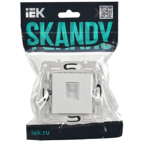 SKANDY Розетка компьютерная RJ45 кат.6 SK-K02W арктический белый IEK SKANDY Розетка компьютерная RJ45 кат.6 SK-K02W арктический белый IEK