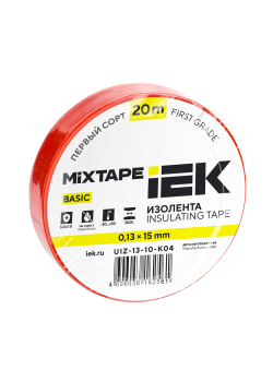 MIXTAPE BASIC Изолента 0,13х15мм красная 20м IEK