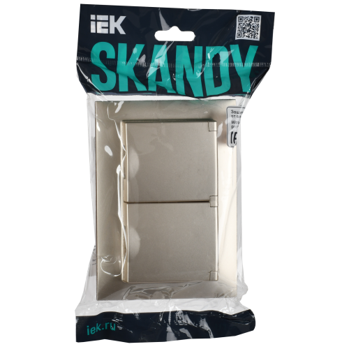 SKANDY Розетка 2-местная и крышкой 16А в сборе IP44 SK-R12Sh шампань IEK SKANDY Розетка 2-местная и крышкой 16А в сборе IP44 SK-R12Sh шампань IEK