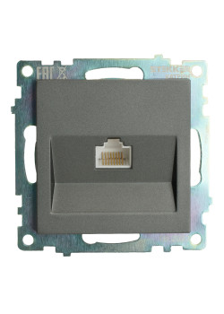 Розетка компьютерная 1-местная RJ-45 (механизм), серия Катрин, графит, GLS00-7107-06