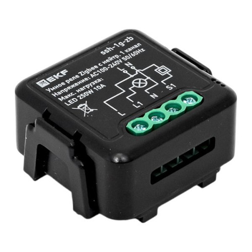 Умное реле в подрозетник 1-канальное с нейтралью Zigbee EKF Connect Select Умное реле в подрозетник 1-канальное с нейтралью Zigbee EKF Connect Select