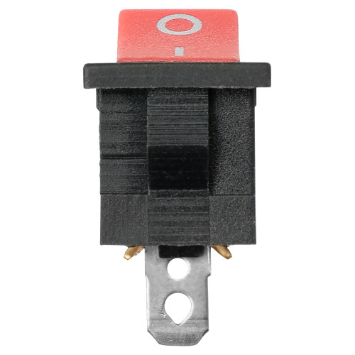 Выключатель клавишный KCD1-102 250В AC/DC, 1P, 6А, (3с), ON-ON, черный корпус, красная клавиша, Mini TDM Выключатель клавишный KCD1-102 250В AC/DC, 1P, 6А, (3с), ON-ON, черный корпус, красная клавиша, Mini TDM