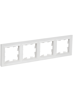 BRITE Рамка 4-местная РУ-4-БрАБ арктический белый IEK