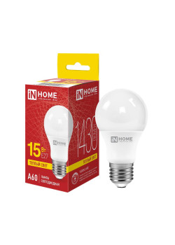 Лампа светодиодная LED-A60-VC 15Вт грушевидная 3000К тепл. бел. E27 1430лм 230В IN HOME 4690612020266