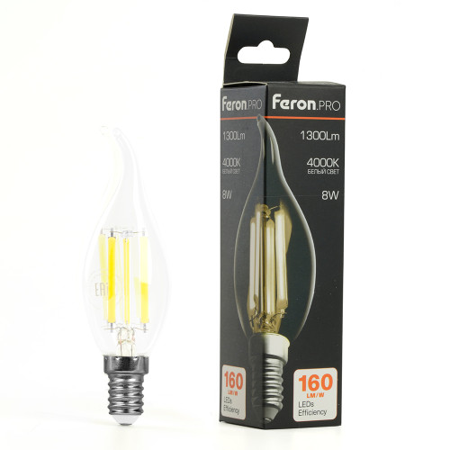 Лампа светодиодная Feron.PRO LB-1218 Свеча на ветру E14 1300LM 8W 175-265V 4000K Лампа светодиодная Feron.PRO LB-1218 Свеча на ветру E14 1300LM 8W 175-265V 4000K