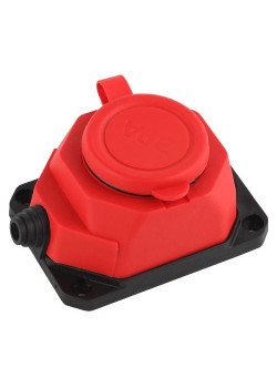 Колодка удлинителя 1-м с заземл. 16А IP44 K-1e-RED-IP44 каучук красн. Эра Б0044550