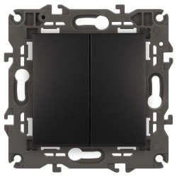 Переключатель 2-кл. СП Elegance 14-1106-05 10А IP20 250В 10AX механизм антрацит Эра Б0034247