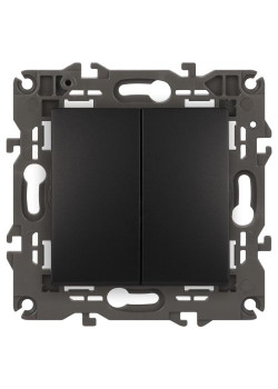 Переключатель 2-кл. СП Elegance 14-1106-05 10А IP20 250В 10AX механизм антрацит Эра Б0034247