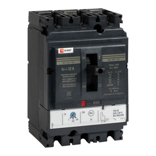 ВА-99C 100/32А 3P 35кА с термомагнитным расцепителем EKF