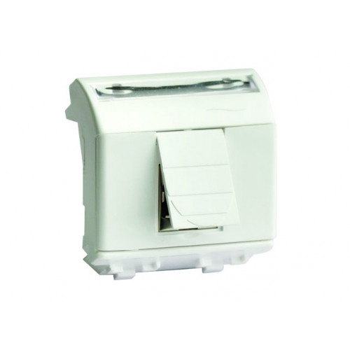 Компьютерная розетка RJ-45, кат.5Е (разъем АМР), слон.кость, 2мод.