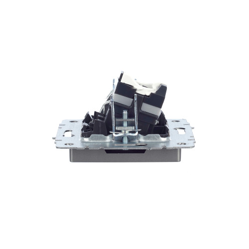 BRITE Розетка двойная TV+RJ45 кат.5E РТВ/РК12-БрС сталь IEK BRITE Розетка двойная TV+RJ45 кат.5E РТВ/РК12-БрС сталь IEK