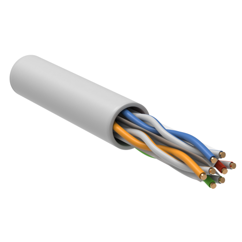 ITK Витая пара U/UTP кат.6 4х2х23AWG solid PVCLS нг(А)-LSLTx белый (305м)