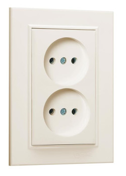 Розетка 2-м СП Karea 10А IP20 б/з крем. Makel 56010017