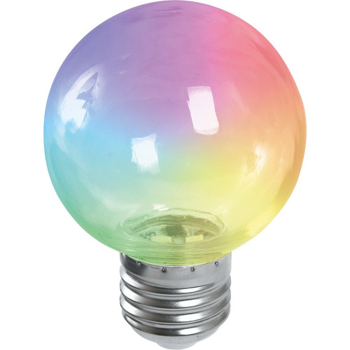 Лампа светодиодная Feron LB-371 Шар прозрачный E27 3W 230V RGB плавная смена цвета Лампа светодиодная Feron LB-371 Шар прозрачный E27 3W 230V RGB плавная смена цвета