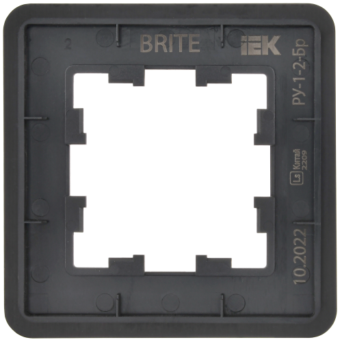BRITE Рамка 1-местная РУ-1-1-Бр металл черный RE AL IEK BRITE Рамка 1-местная РУ-1-1-Бр металл черный RE AL IEK